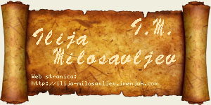Ilija Milosavljev vizit kartica
